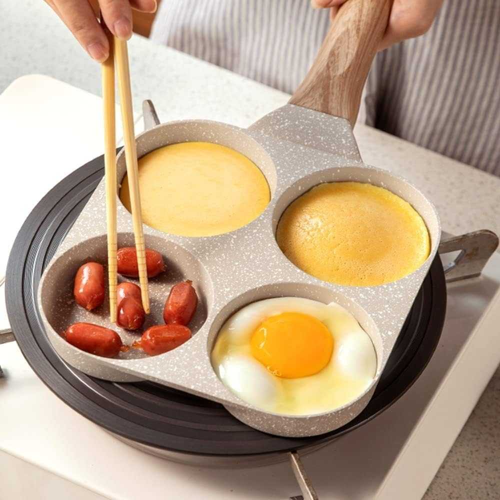 4-Hole Household Nonstick Frying Pan