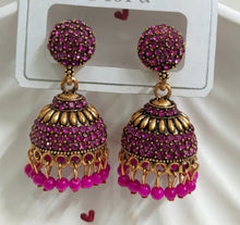 Meera Pink Jhumka Earrings | Traditional Indian Kundan Drop Earrings